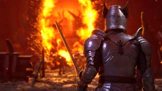 The Elder Scrolls 4: Oblivion Remastered screenshot showing an armoured character nearing a fiery portal.