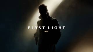 007 First Light teaser image showing a male character, James Bond, bathed in shadow