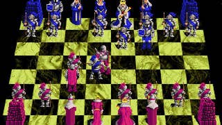 battle chess screenshot showing teams in blue and purple