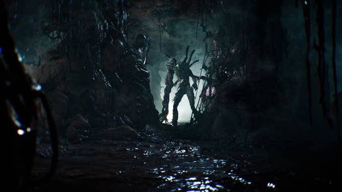 Official Cronos: The New Dawn screenshot showing an enemy nest with silhouetted monster