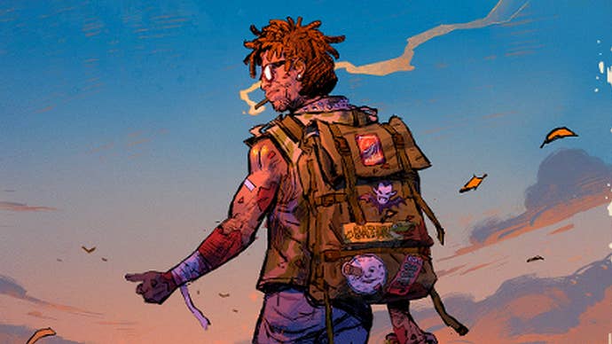 Close up of Jacob from Dead Island 2 trying to hitch a ride.