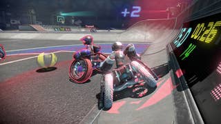 Drag x Drive screenshot showing you competing for the ball while on the side ramp
