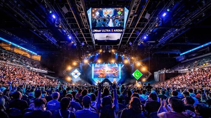 Evo tournament crowd shot.