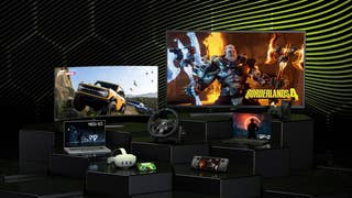 All the different devices you can use Geforce Now on, including a TV, monitor, computer, VR