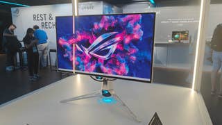 Asus ROG Swift OLED PG27AQWP-W from the front