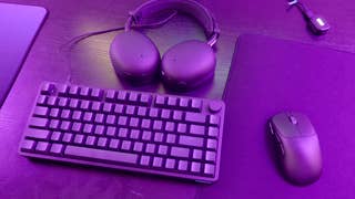 Sony Inzone keyboard, mouse and headset on a desk