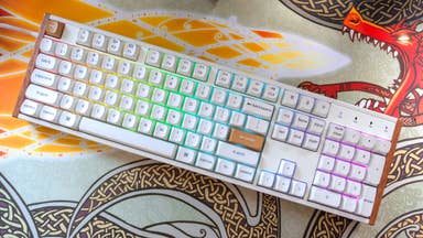 Keychron K10 HE mechanical keyboard with wood accents