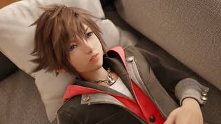 Close-up of spiky-haired Sora lying on a couch from Kingdom Hearts 4 trailer