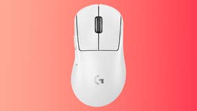 Logitech G Pro X Superlight 2 Dex mouse in white on a gradient background