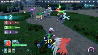 A battle in Pokemon Legends: Z-A with players competing in the Battle Club