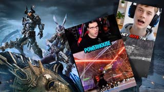 The First Descendant promotional art with two screenshots from alleged AI-generated ads superimposed on top