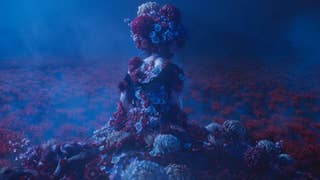 screenshot from Silent Hill f trailer showing a young girl covered in flowers