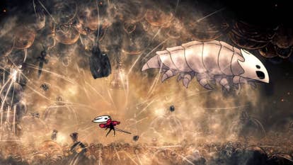 Hornet dies to the Bell Beast in Hollow Knight: Silksong
