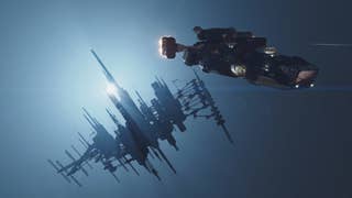 Two spaceships in space in Starfield's Shattered Space expansion.