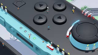 Nintendo Switch 2 Welcome Tour official screenshot showing a little man running around the left Joy-Con