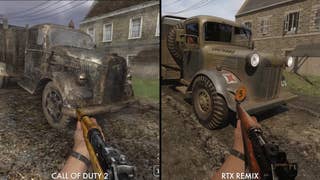call of duty 2 vs call of duty 2 rtx remix screenshot comparison