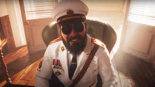 Tropico 7 trailer shot showing El Presidente smiling at the camera.